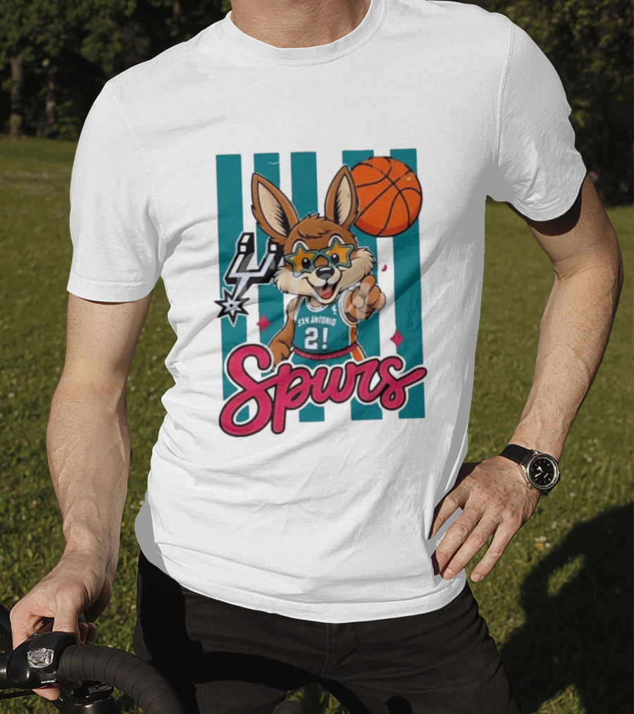 San Antonio Spurs Mascot Basketball Star Glasses Youth 21 T-Shirt