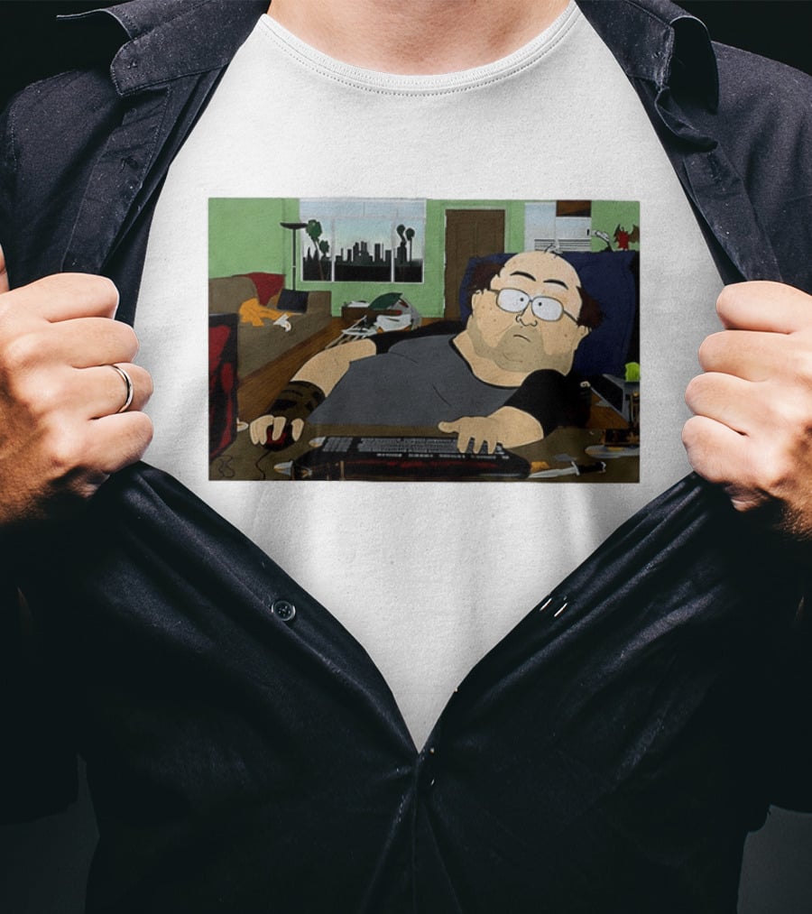 Gamer South Park Meme Online Gaming Guy Couch Scene T-Shirt