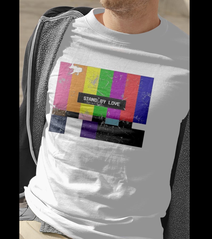 Stand By Love Retro TV Rainbow Pride Multicolor Lines T-Shirt