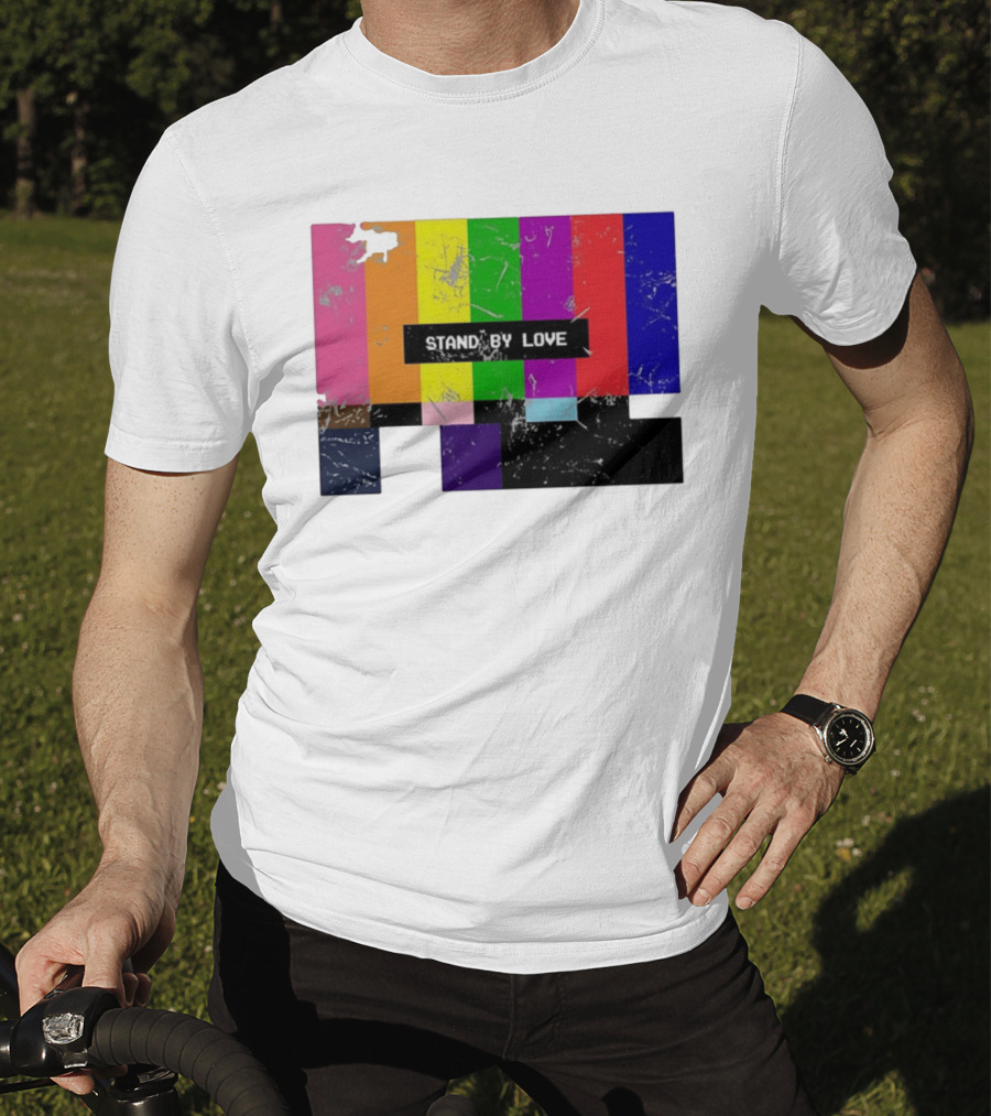 Stand By Love Retro TV Rainbow Pride Multicolor Lines T-Shirt
