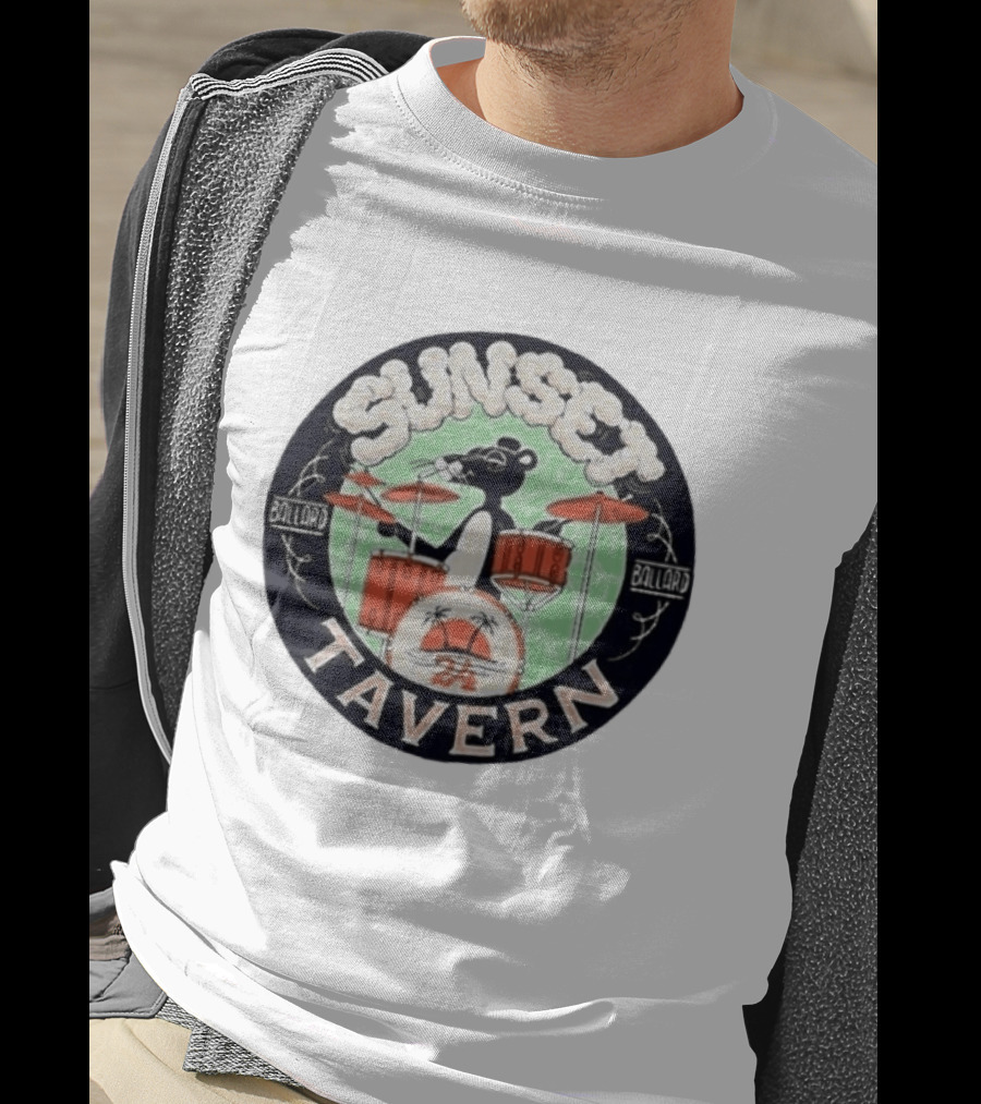 Sunset Tavern Ballard Drumming Bear 24th Anniversary Party Limited Edition T-Shirt