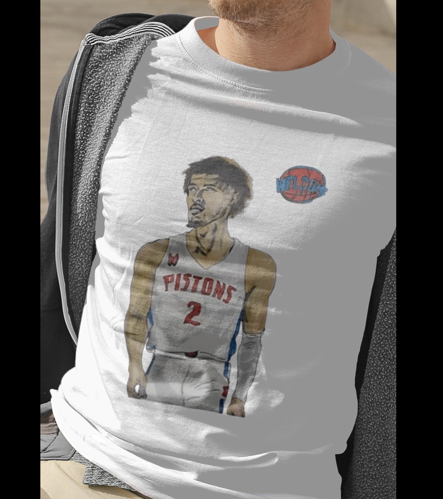 Cade Cunningham Welcome Detroit Pistons Hand Drawn Basketball Player Number 2 T-Shirt