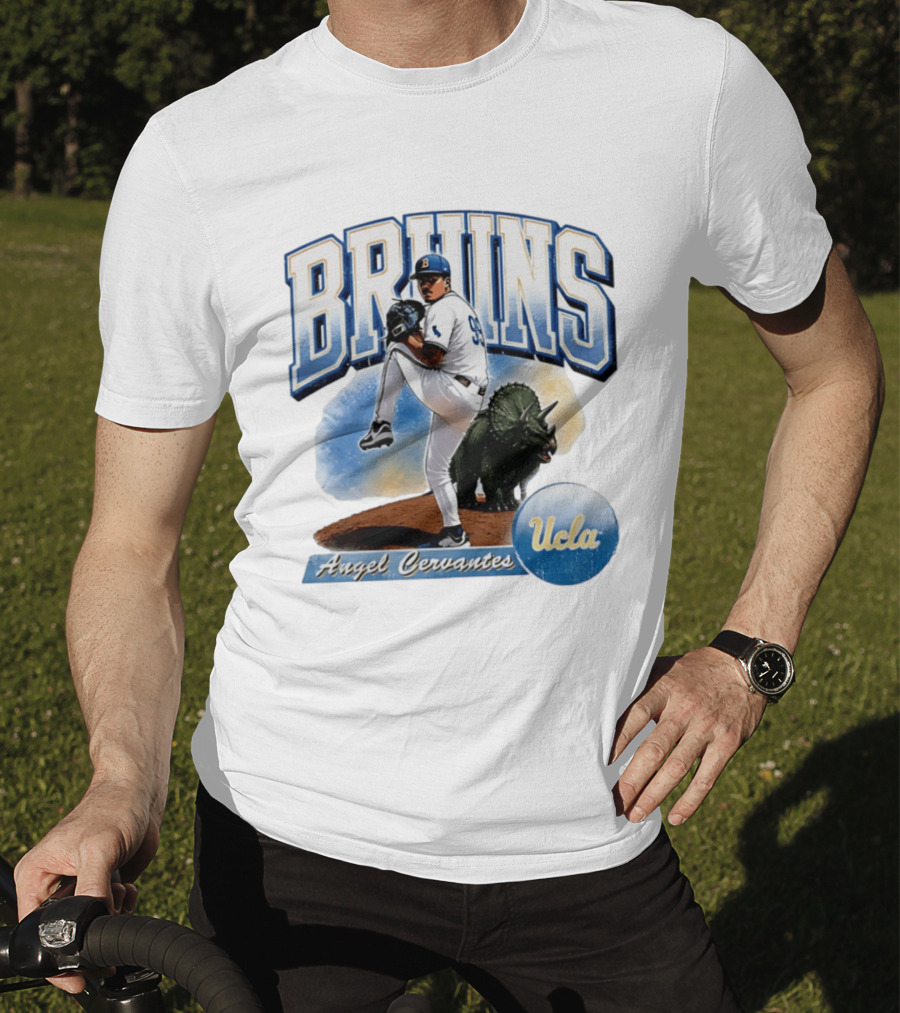 UCLA Bruins Angel Cervantes Baseball Player With Dinosaur T-Shirt