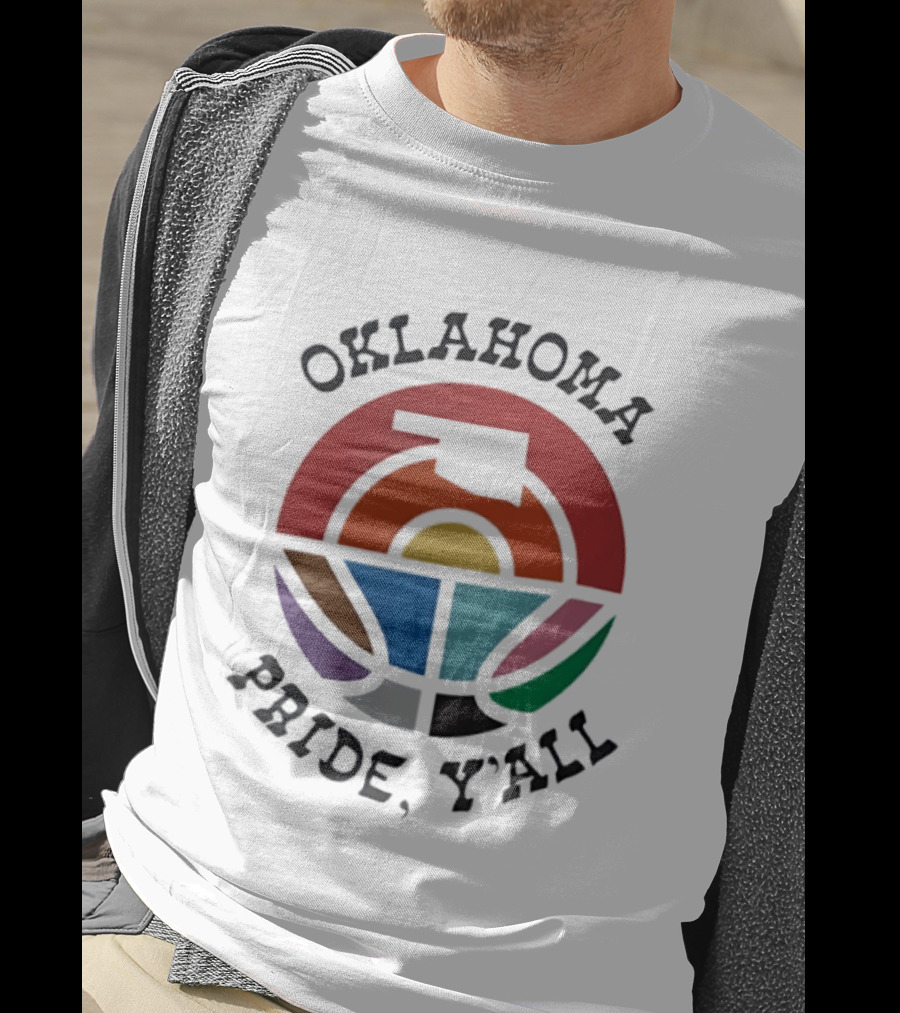 Oklahoma Pride Y'all Colorful State Sunset T-Shirt