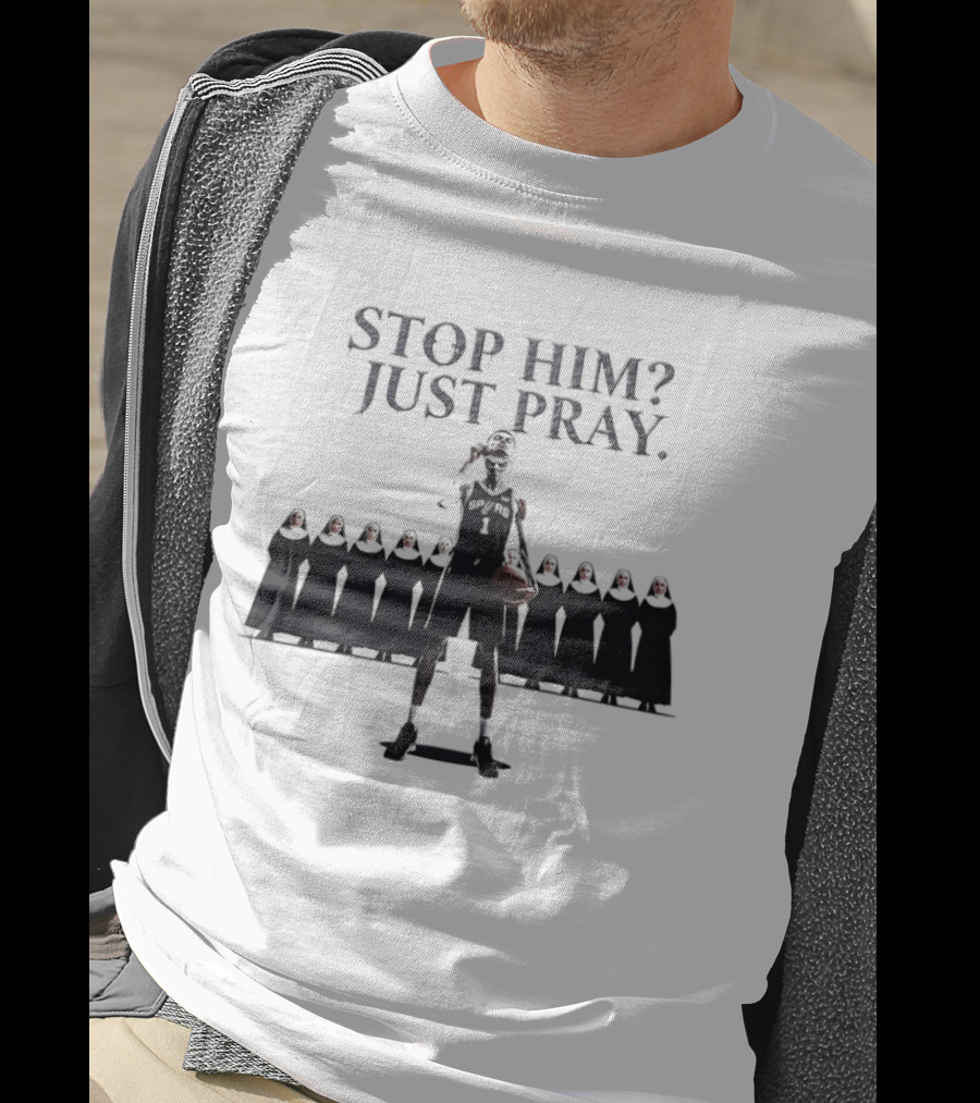 Victor Wembanyama Alien Mask Stop Him Just Pray Nuns T-Shirt