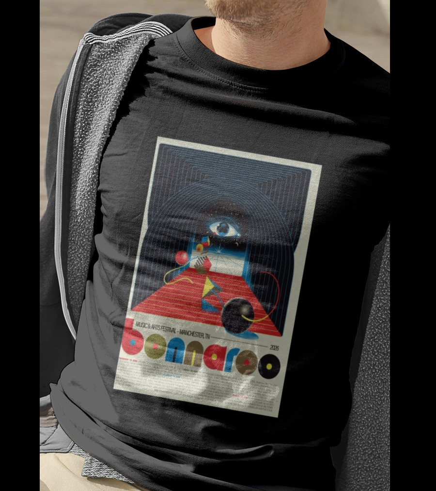 Bonnaroo Music & Arts Festival 2026 Manchester TN June 11 14 Retro Eye T-Shirt