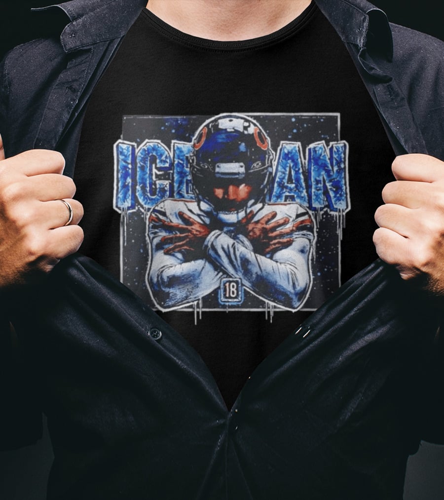 Iceman 18 Chicago Bears Football Player Crossing Arms NFL Fan T-Shirt