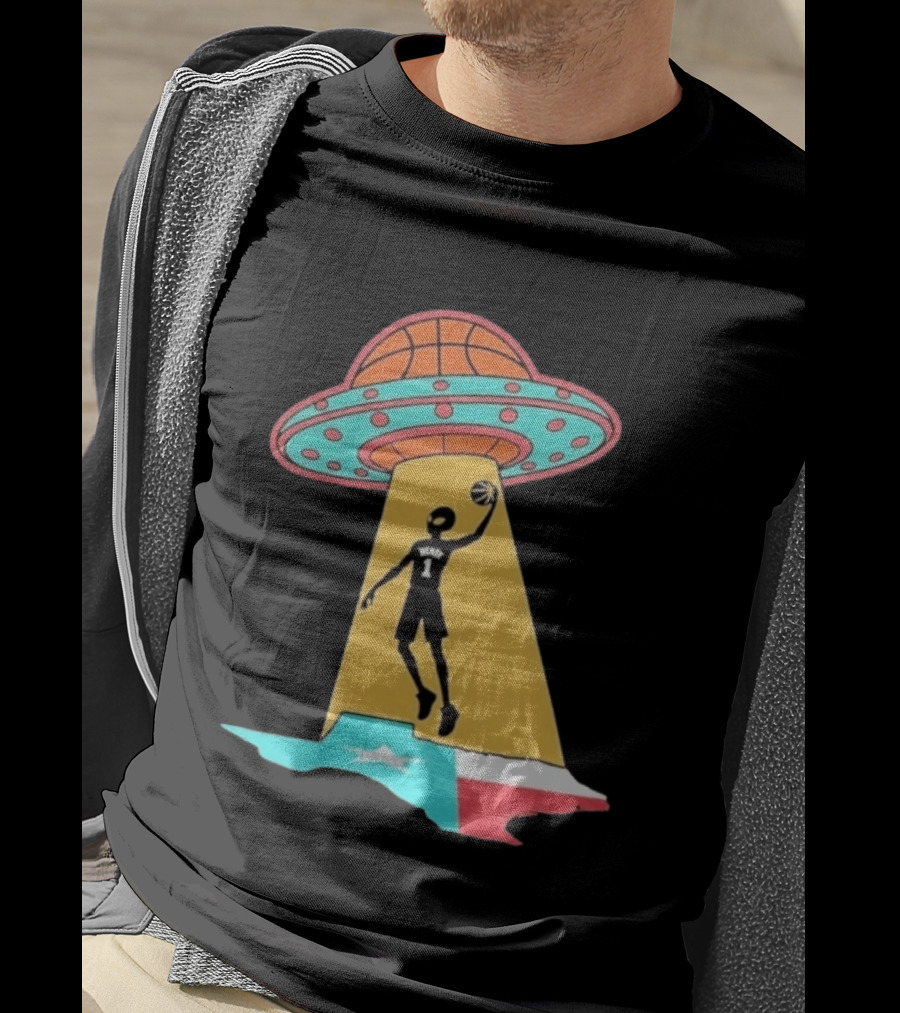 San Antonio Wemby The Alien Spurs Star UFO Basketball Texas T-Shirt
