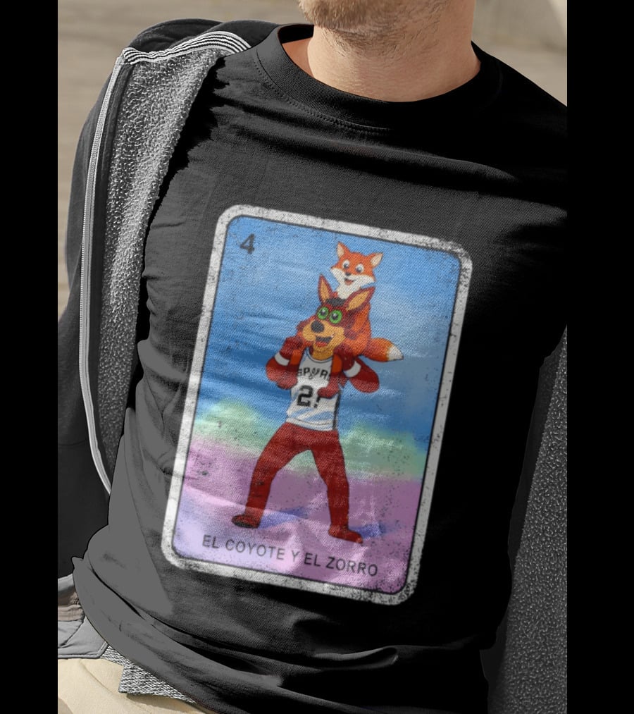 San Antonio Spurs Coyote El Zorro Lotería Card Number 4 T-Shirt
