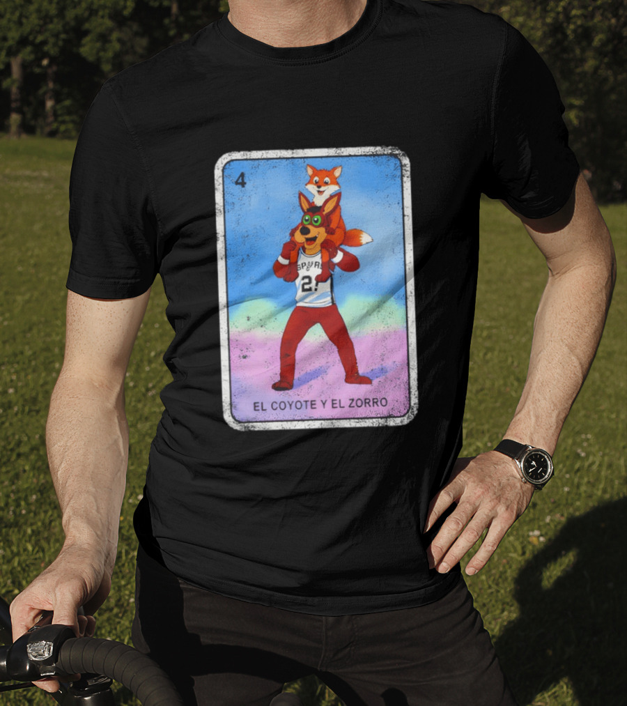 San Antonio Spurs Coyote El Zorro Lotería Card Number 4 T-Shirt