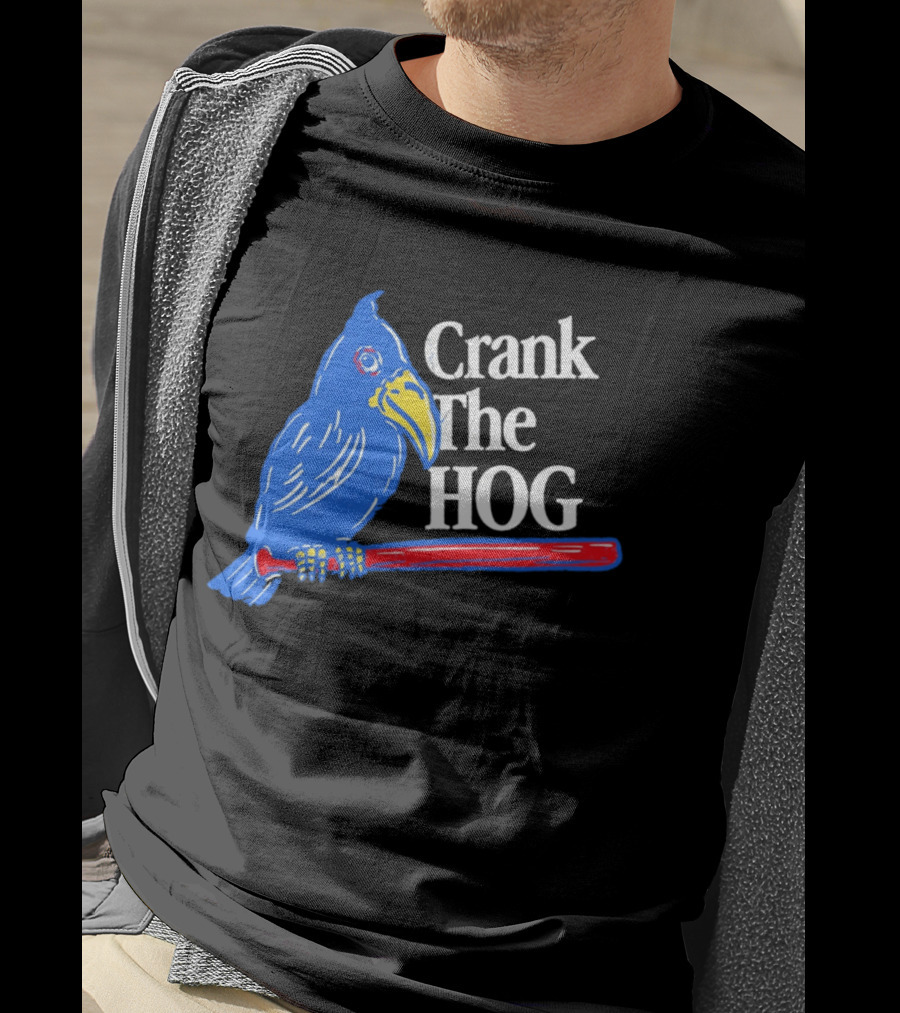 Kansas Jayhawks Crank The Hog Baseball Bird T-Shirt