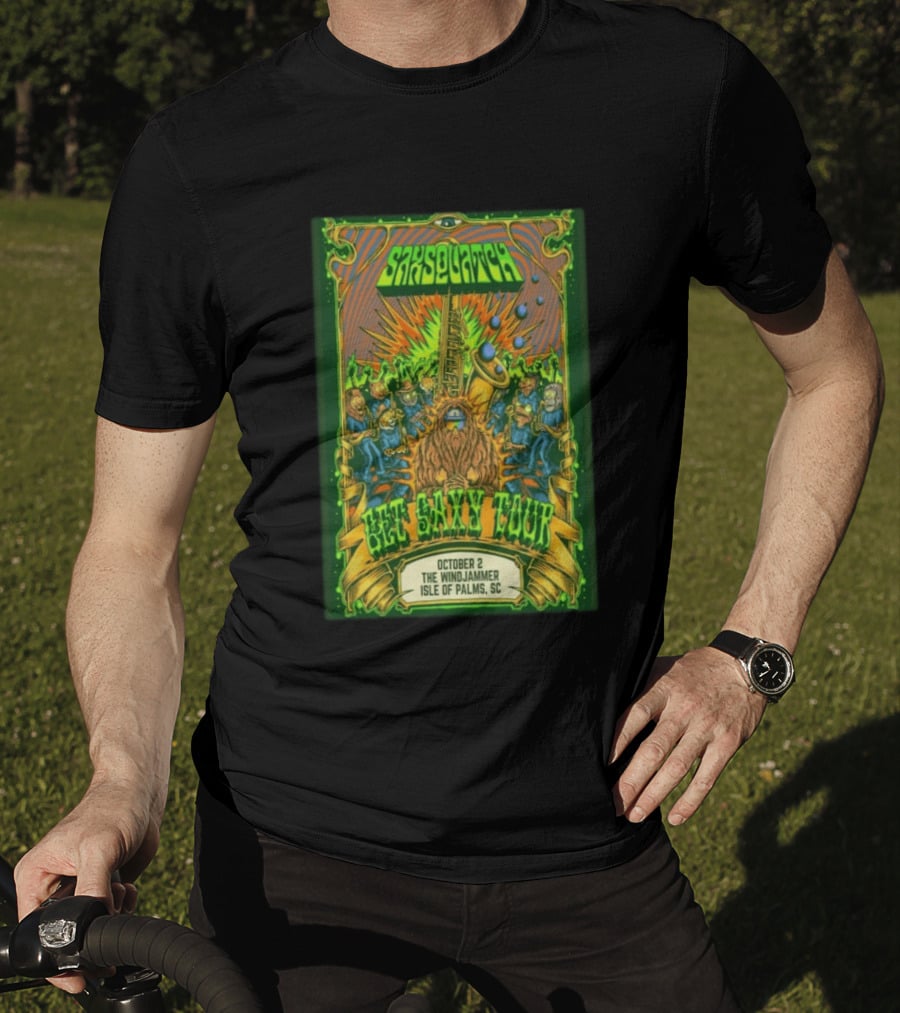 Saxsquatch Get Saxy Tour The Windjammer Isle Of Palms SC October 2 2026 T-Shirt