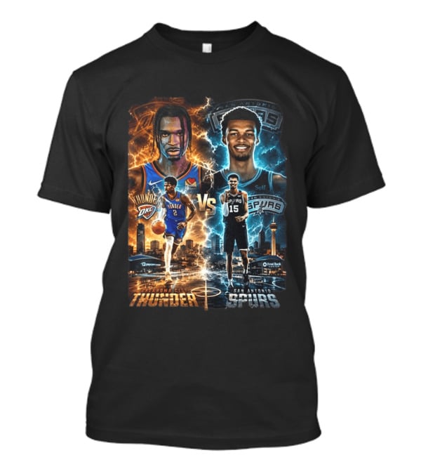 Shai Gilgeous Alexander Oklahoma City Thunder Vs Victor Wembanyama San Antonio Spurs NBA Showdown T-Shirt