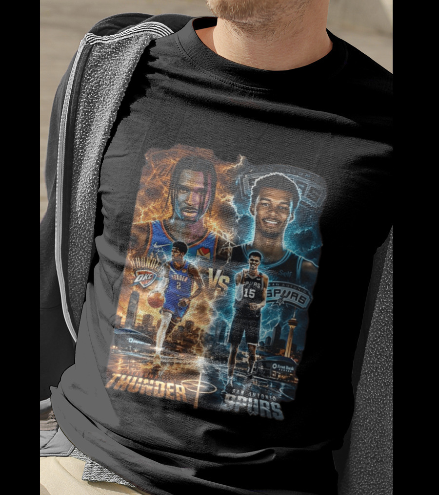 Shai Gilgeous Alexander Oklahoma City Thunder Vs Victor Wembanyama San Antonio Spurs NBA Showdown T-Shirt