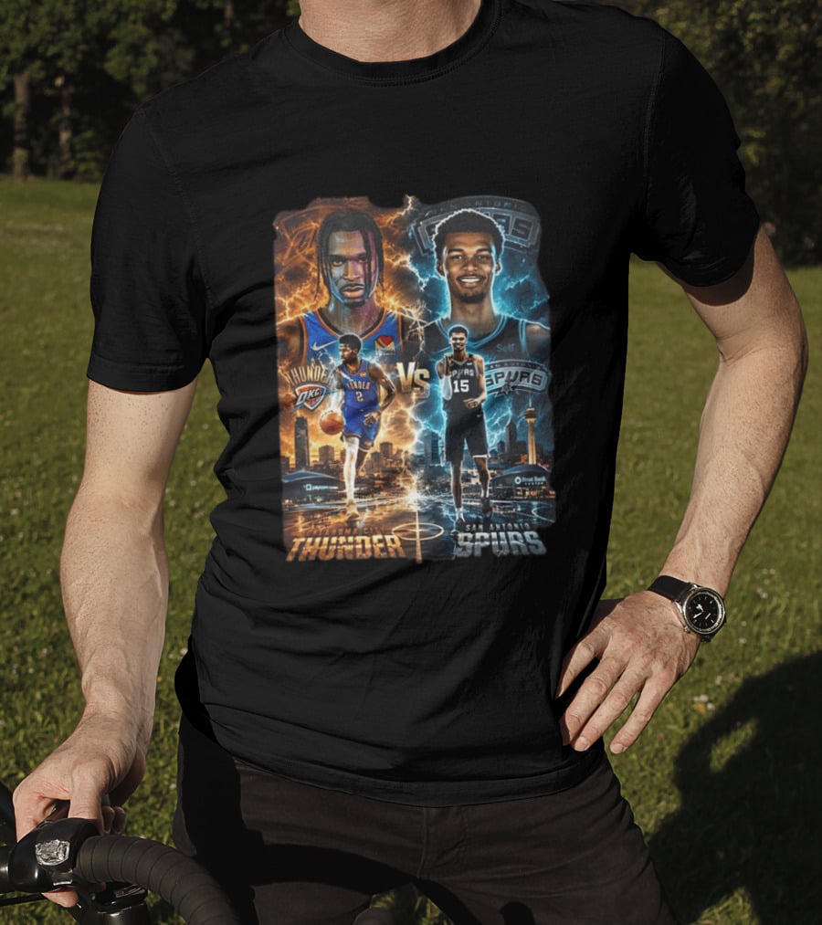 Shai Gilgeous Alexander Oklahoma City Thunder Vs Victor Wembanyama San Antonio Spurs NBA Showdown T-Shirt