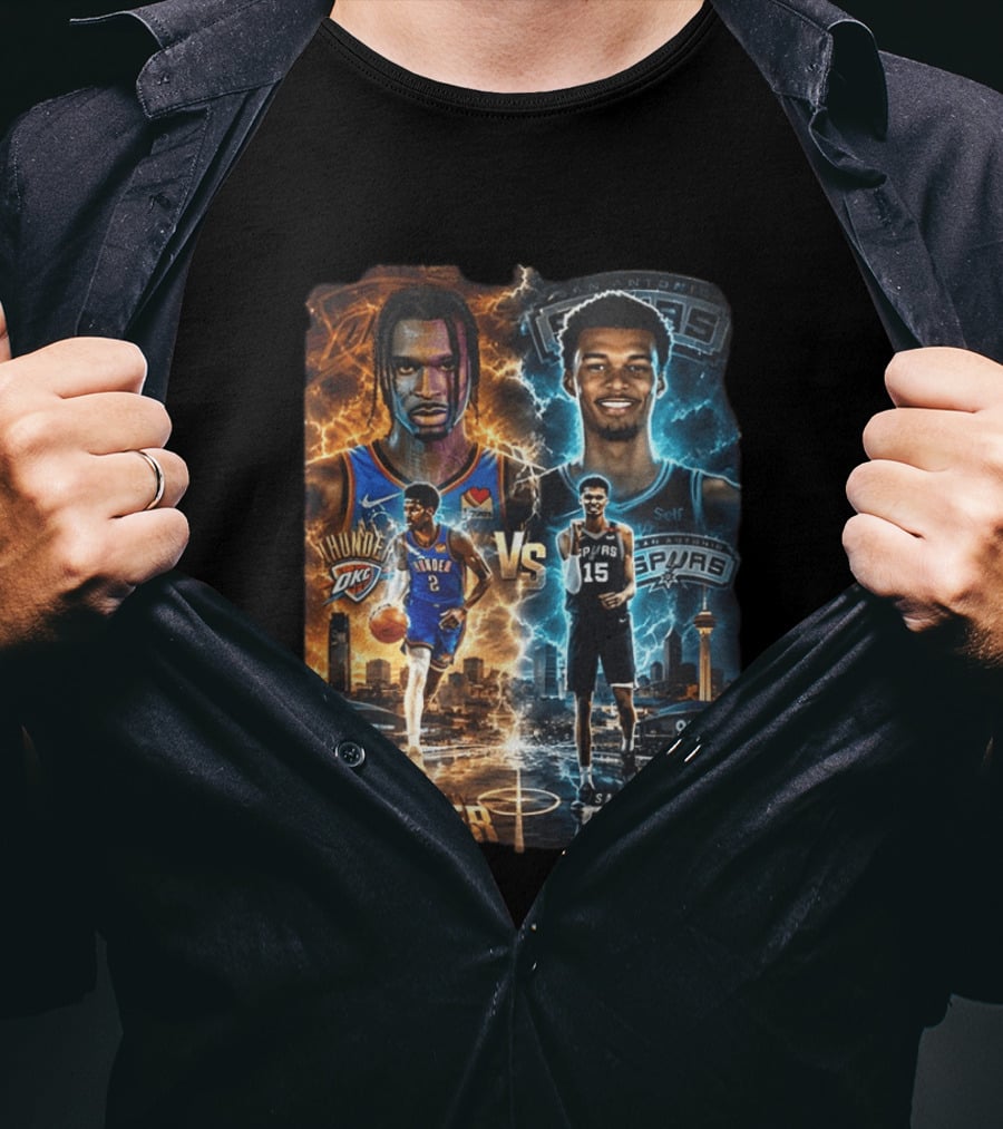 Shai Gilgeous Alexander Oklahoma City Thunder Vs Victor Wembanyama San Antonio Spurs NBA Showdown T-Shirt
