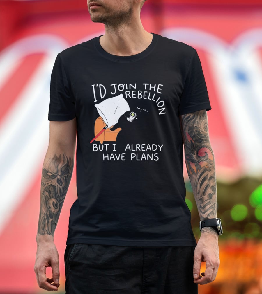 Lazy Cat Gaming Couch Rebellion Plans Funny Humor T-Shirt