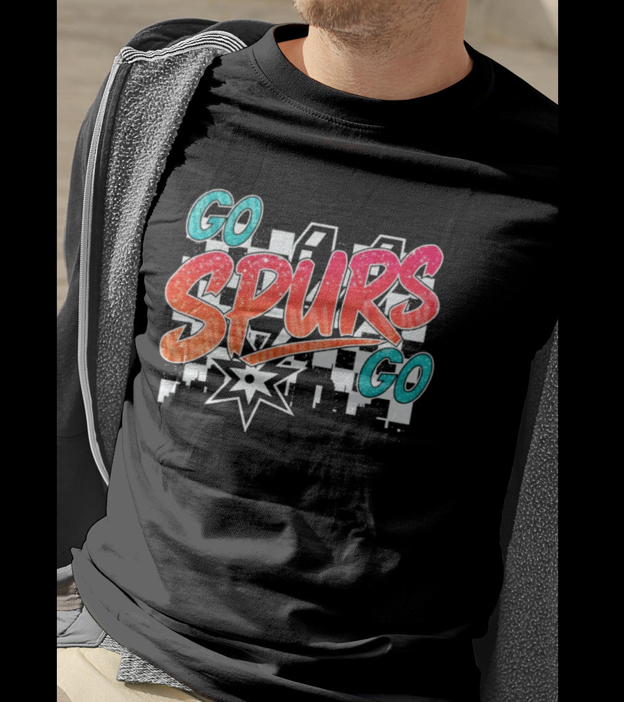 Go Spurs Go San Antonio Spurs Basketball Glitter NBA 2026 Starburst T-Shirt