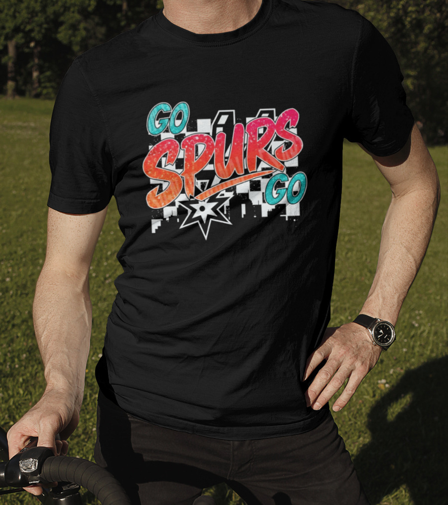 Go Spurs Go San Antonio Spurs Basketball Glitter NBA 2026 Starburst T-Shirt
