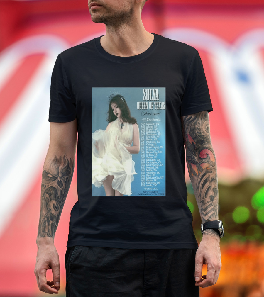 Solya Queen Of Texas Tour 2026 With Special Guest Tele Novella T-Shirt