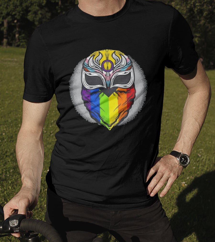 Pride Luchador Mask Rainbow Lucha Wrestling T-Shirt