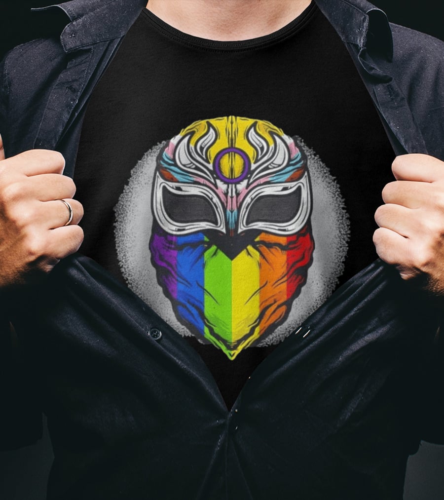 Pride Luchador Mask Rainbow Lucha Wrestling T-Shirt