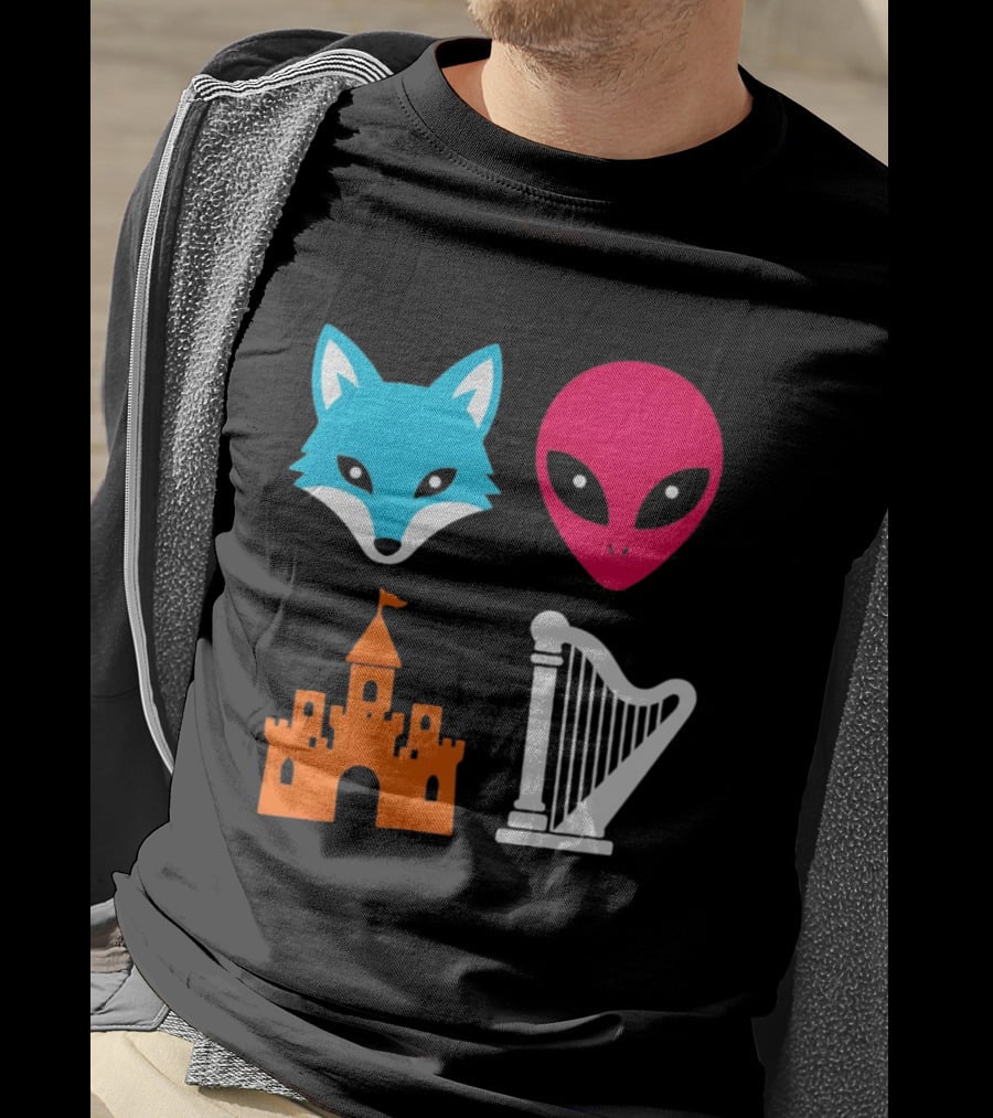 Spurs Fox Alien Castle Harper Basketball Meme T-Shirt