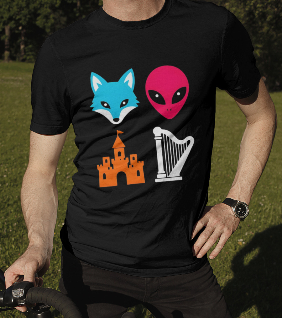 Spurs Fox Alien Castle Harper Basketball Meme T-Shirt