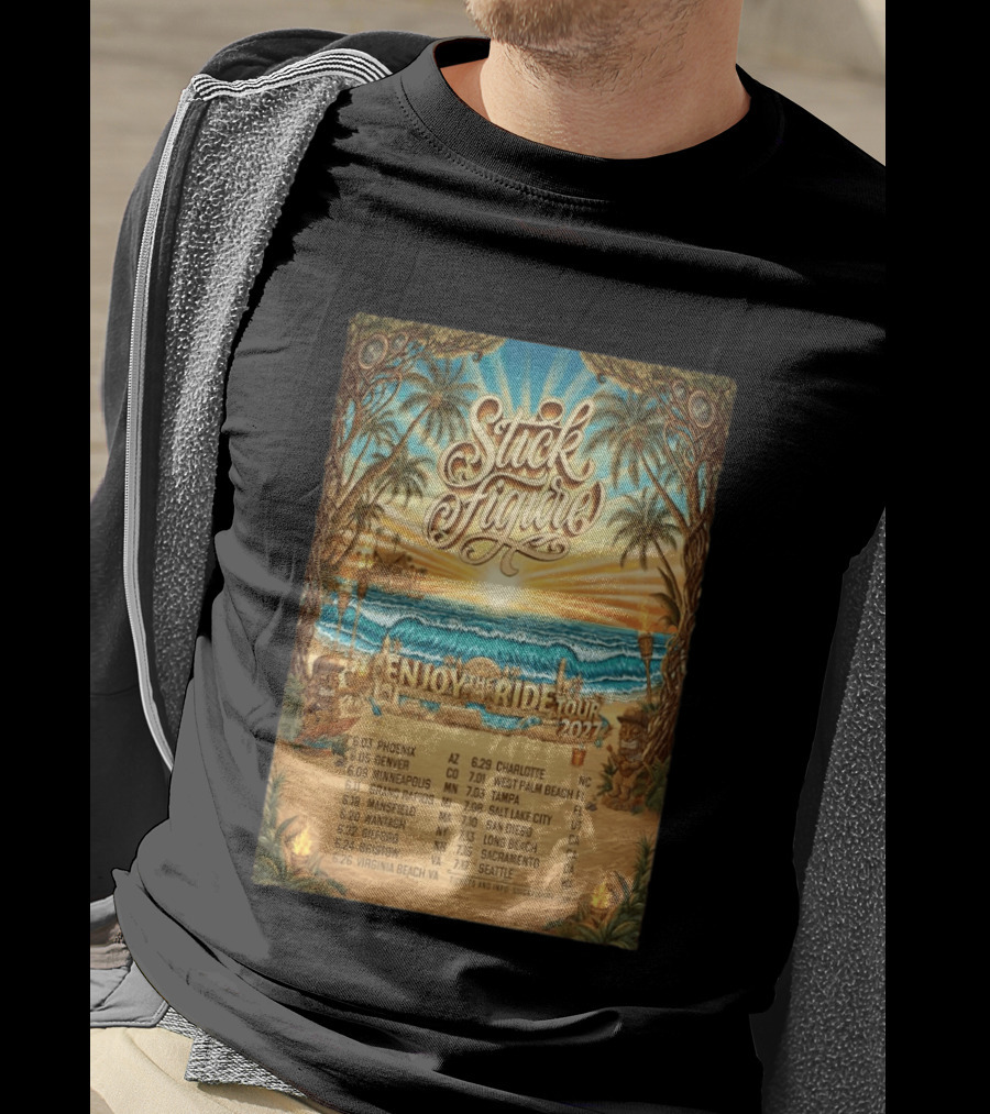Stick Figure Enjoy The Ride Tour 2027 Phoenix To Seattle Dates And Locations T-Shirt