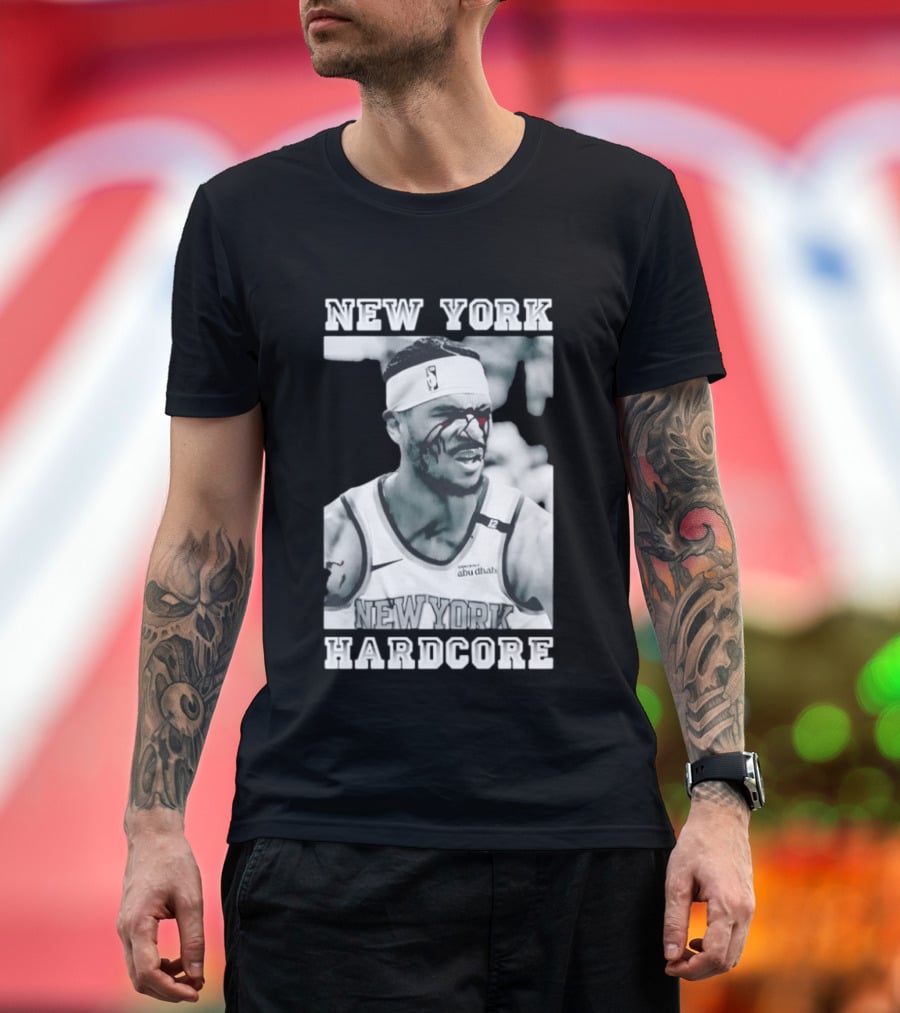 New York Hardcore Josh Hart Bleeding Face NBA Knicks T-Shirt