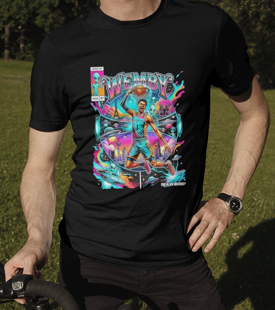 Wemby The Alien Arrives San Antonio Spurs Basketball Issue #1 T-Shirt