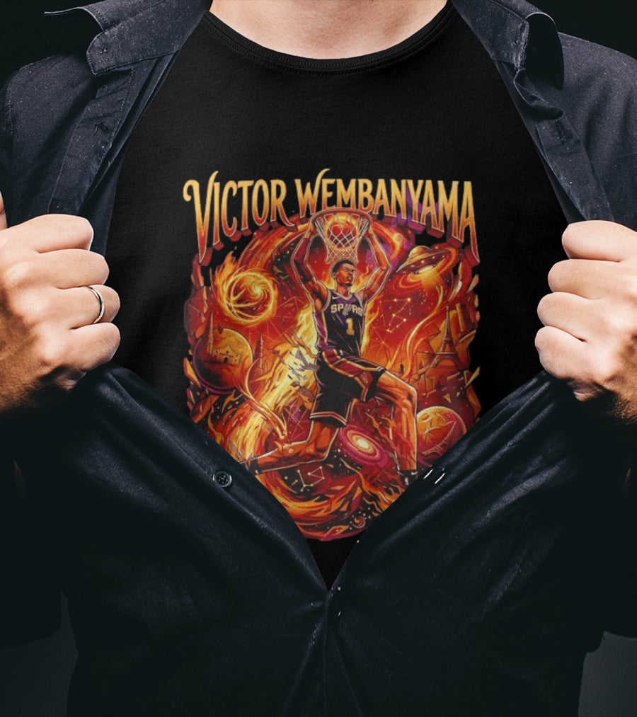 Victor Wembanyama UFO Dunk San Antonio Spurs Space Basketball T-Shirt