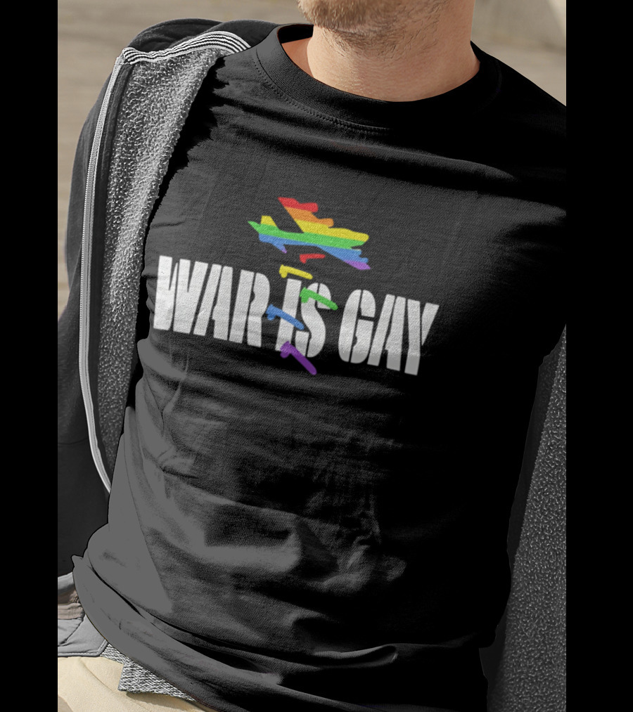 Rainbow Plane War Is Gay T-Shirt