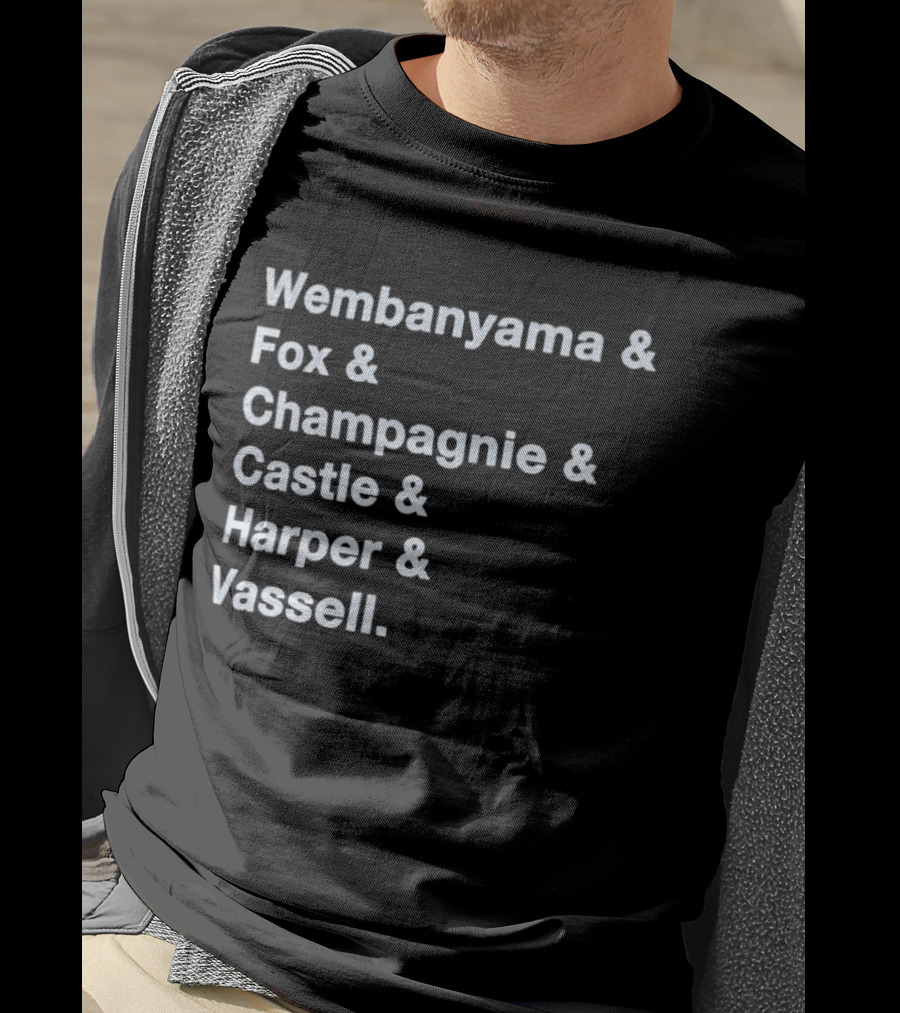 Wembanyama Fox Champagnie Castle Harper Vassell San Antonio Spurs Basketball NBA 2026 T-Shirt