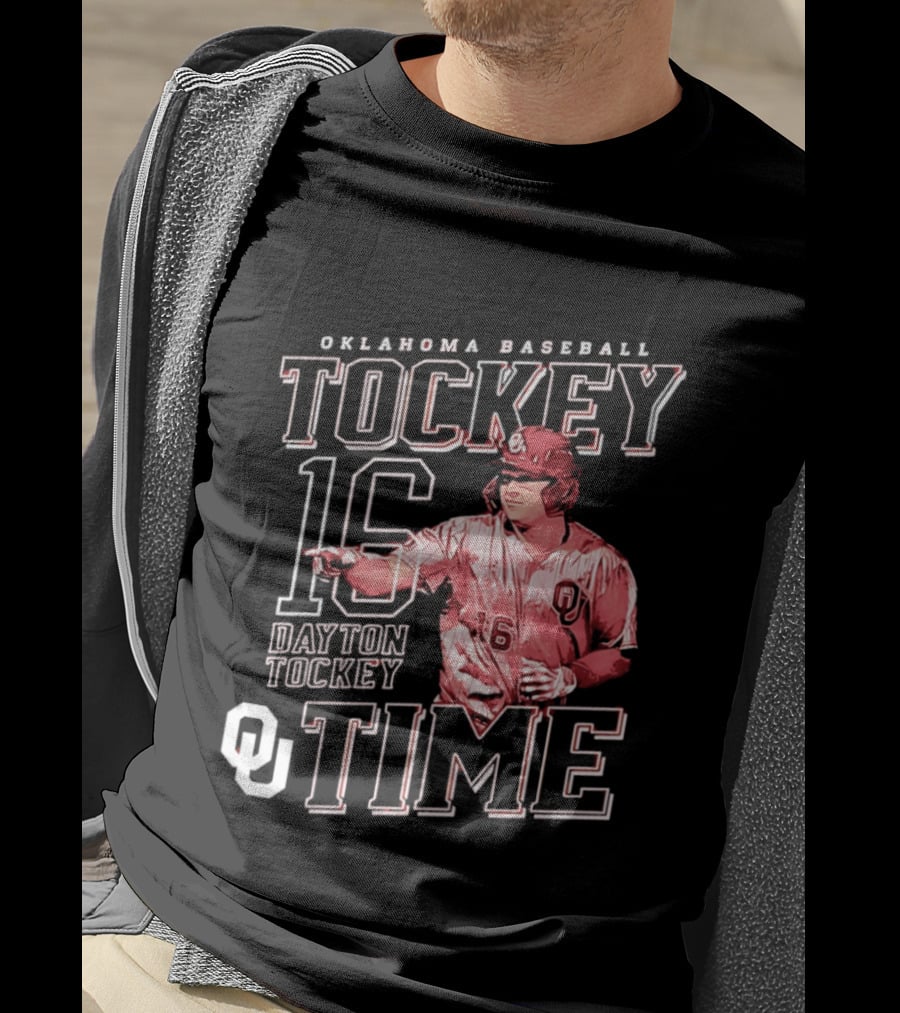 Oklahoma Baseball Tockey Time Number 16 Dayton Tockey T-Shirt