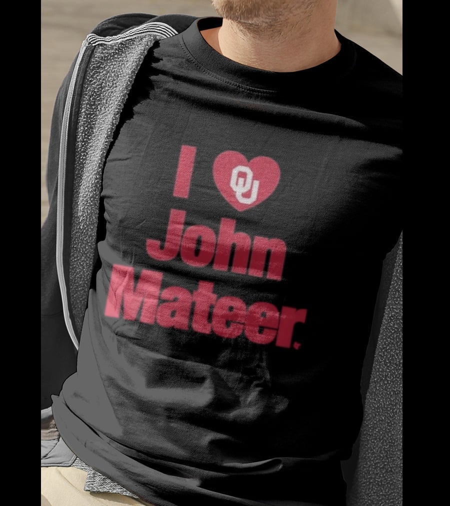 Oklahoma Football I Heart OU John Mateer T-Shirt