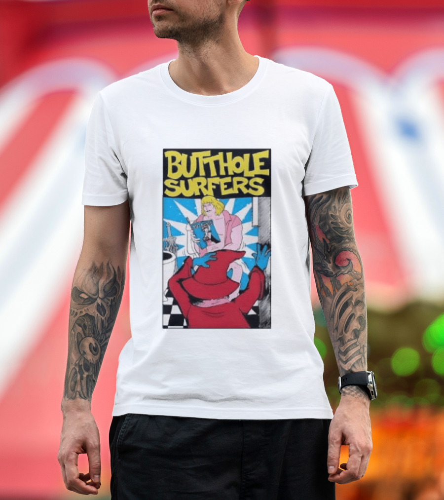 Butthole Surfers Comic Cover With Wizard And Bathroom Scene T-Shirt
