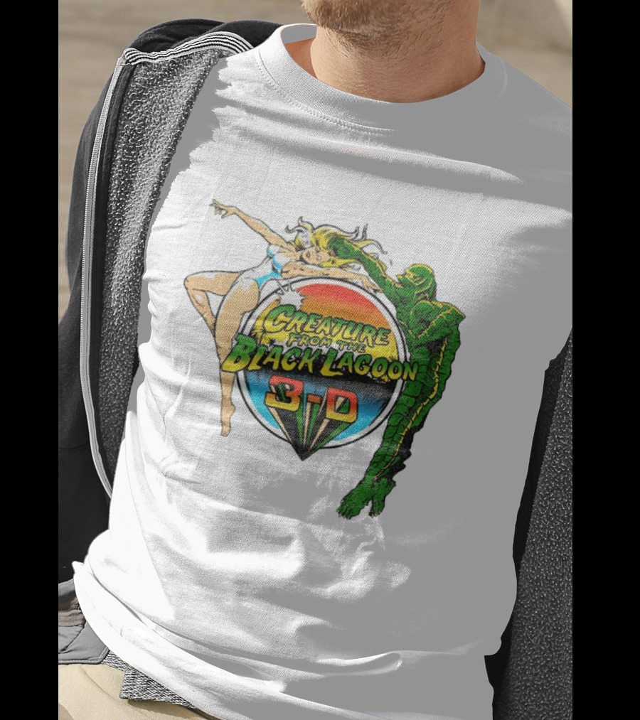 Creature From The Black Lagoon 3 D Gill Man Cartoon T-Shirt