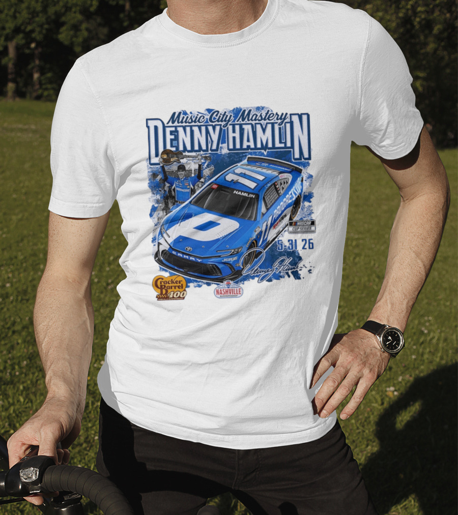 Music City Mastery Denny Hamlin Cracker Barrel 400 Nashville Superspeedway 2026 NASCAR Cup Series T-Shirt