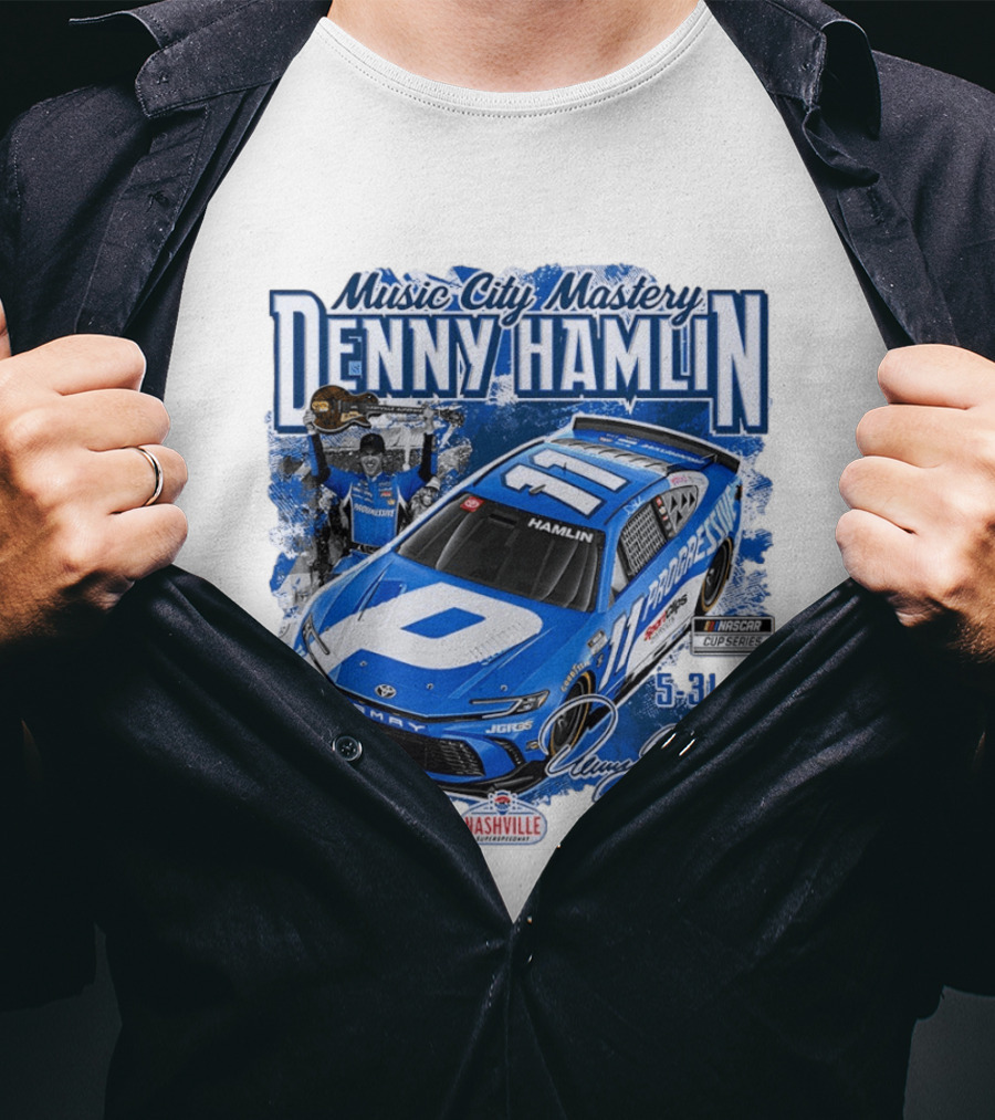 Music City Mastery Denny Hamlin Cracker Barrel 400 Nashville Superspeedway 2026 NASCAR Cup Series T-Shirt