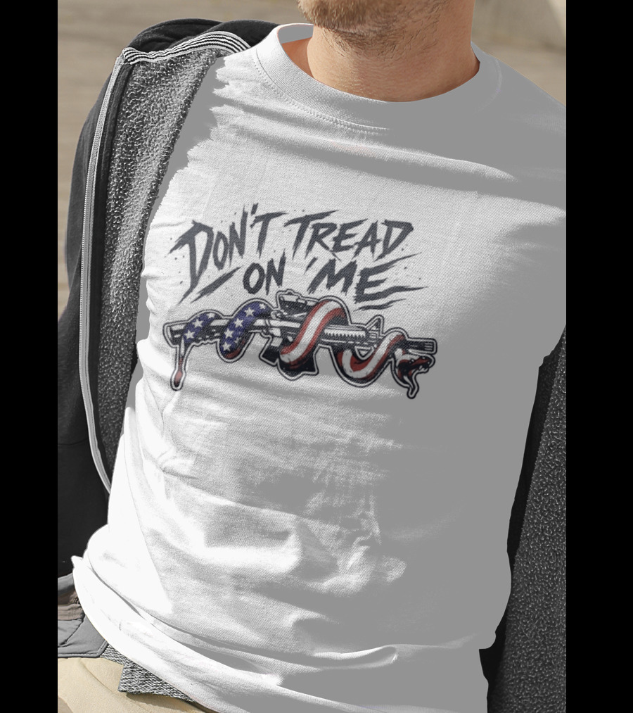 Don't Tread On Me American Flag Patriot Snake T-Shirt