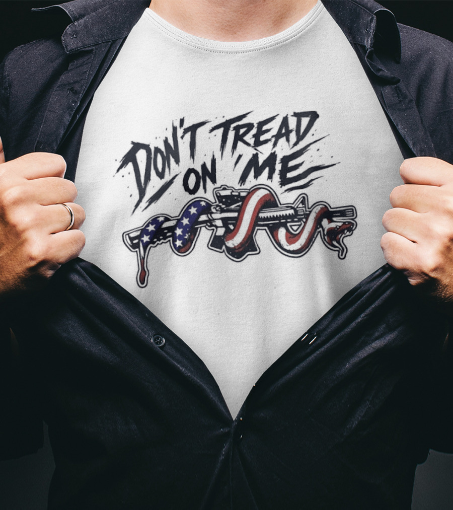 Don't Tread On Me American Flag Patriot Snake T-Shirt