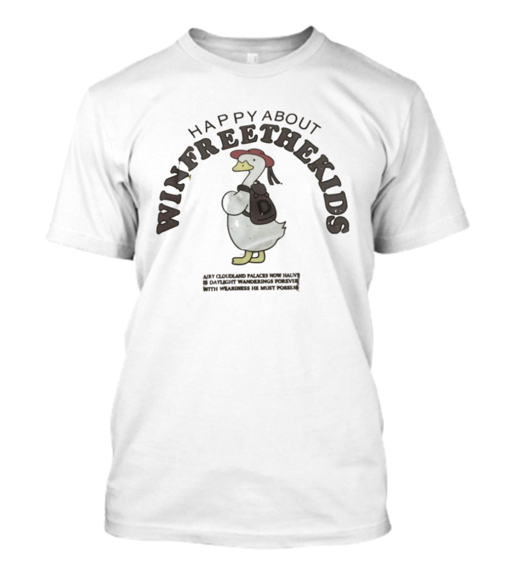 Happy About Winfreethekids Duck With Backpack T-Shirt