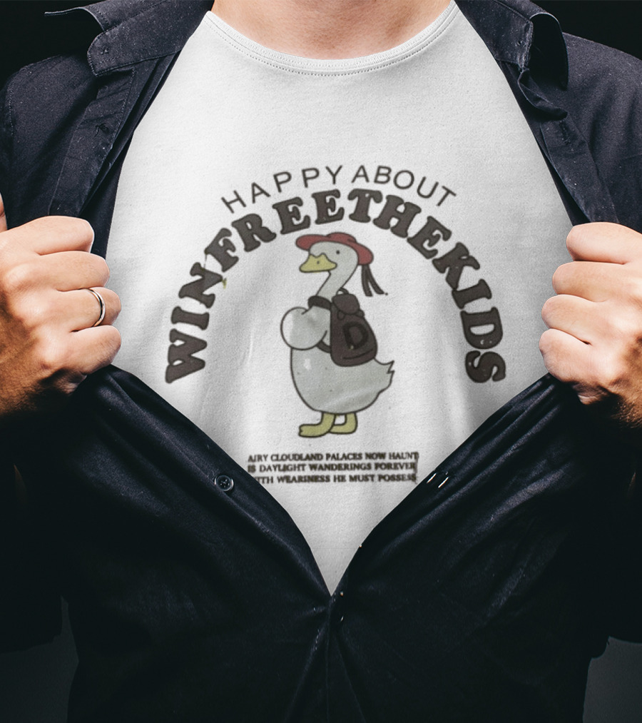 Happy About Winfreethekids Duck With Backpack T-Shirt