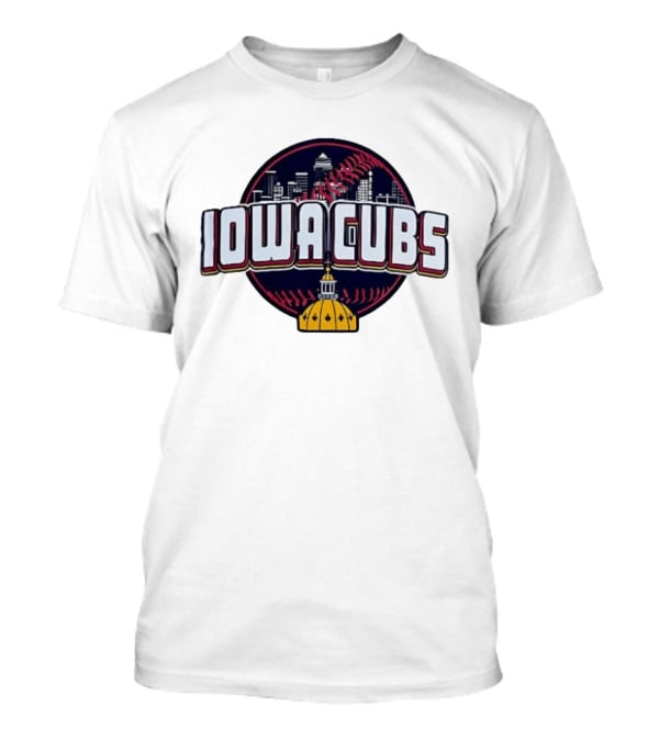 Iowa Cubs Des Moines Skyline Baseball Iowa State Capitol T-Shirt