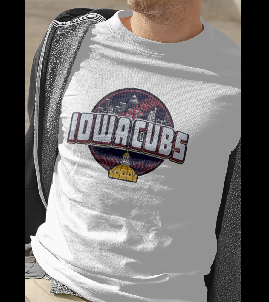 Iowa Cubs Des Moines Skyline Baseball Iowa State Capitol T-Shirt