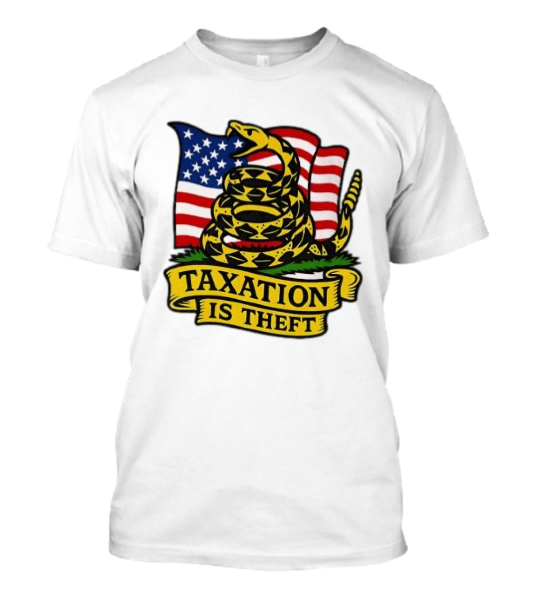 Taxation Is Theft Gadsden Flag American Flag Snake T-Shirt