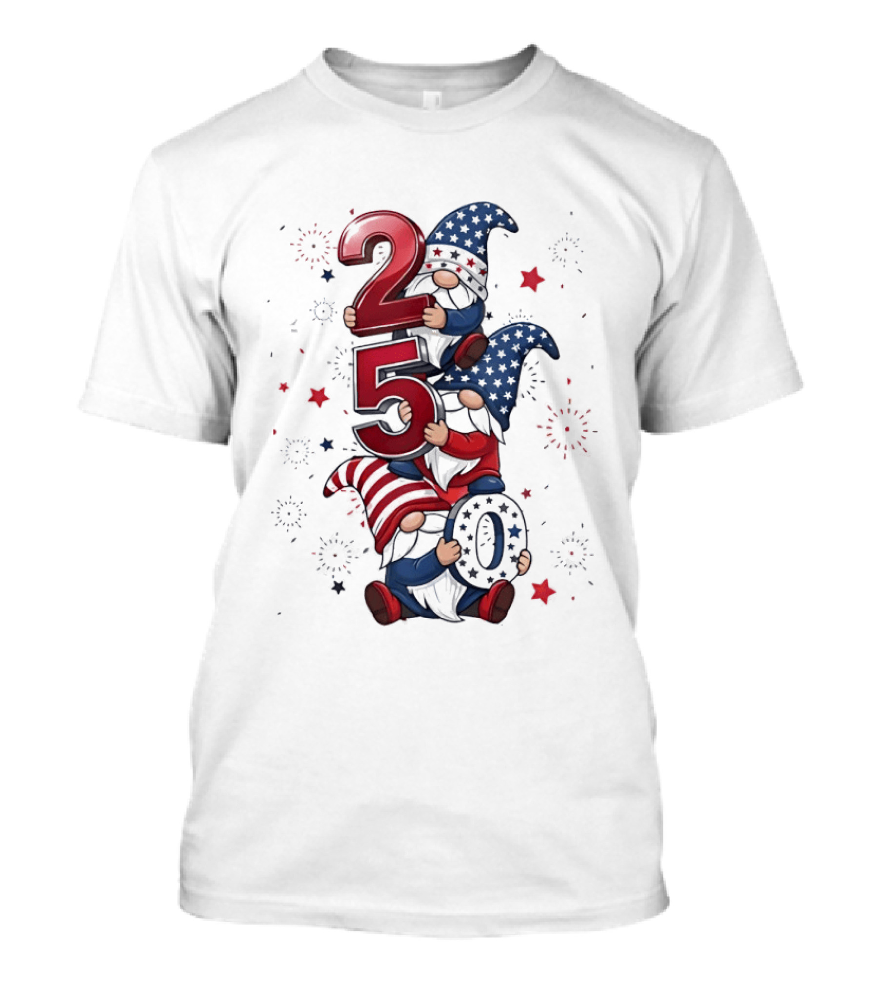 Patriotic Gnomes 250 Years Of Independence USA Fourth Of July Celebrations T-Shirt