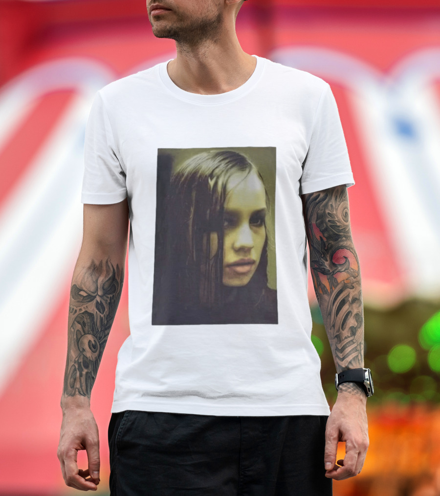 Raf Simons FW18 Christiane F Wet Hair Portrait Fashion T-Shirt