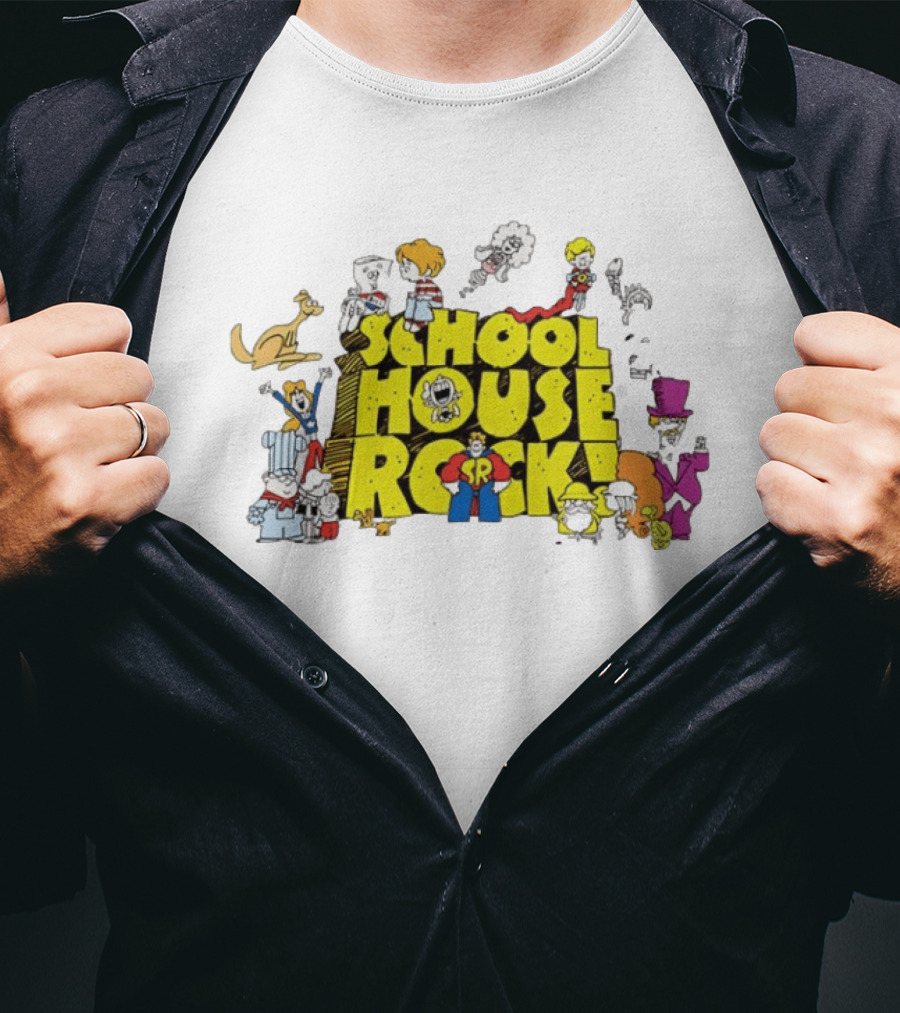 Schoolhouse Rock Characters Bill Conjunction Junction And Friends T-Shirt